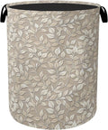 Beige Leaves Modern Laundry Basket by Gearsly