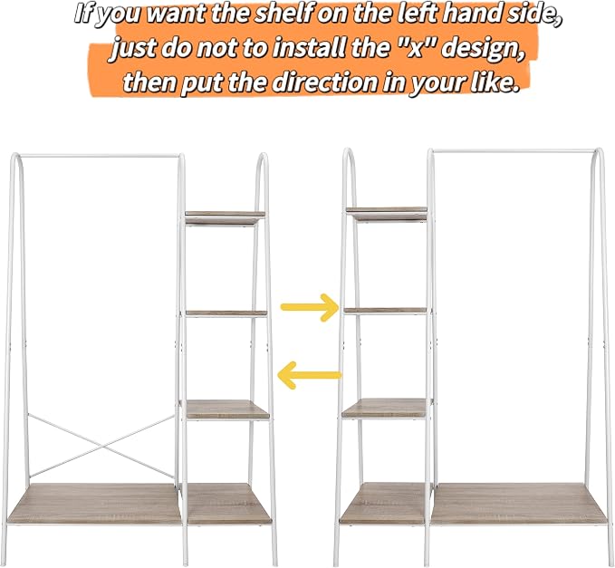 Finnhomy Metal Clothes Closet Rack, Clothing Rack - Image 5