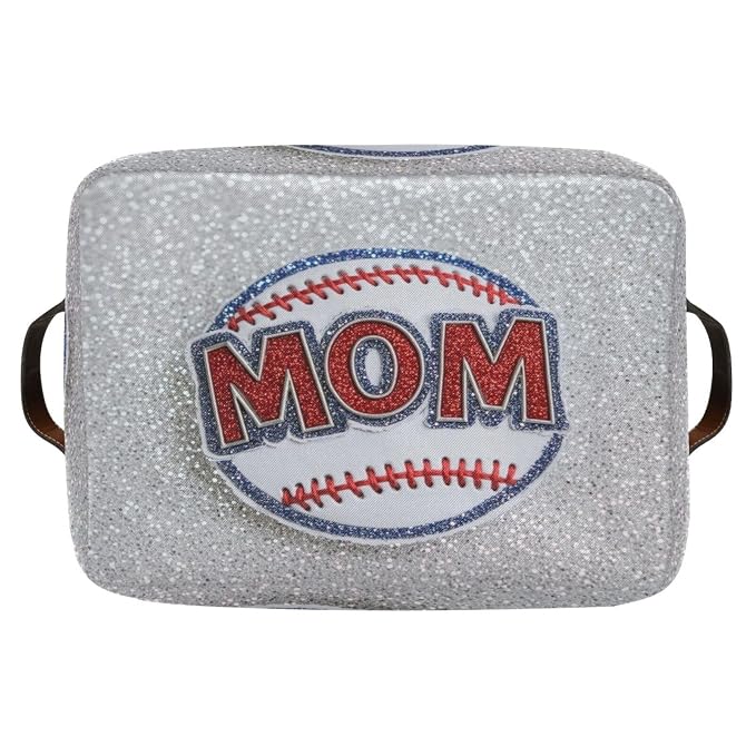 Baseball Silver White Rectangular Storage Bin Basket - Image 8