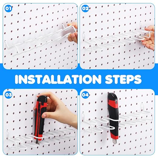 Hanaive 4 Pieces Pegboard Pliers Holder, Holds 11 Plier Per Rack, Steel - Image 4
