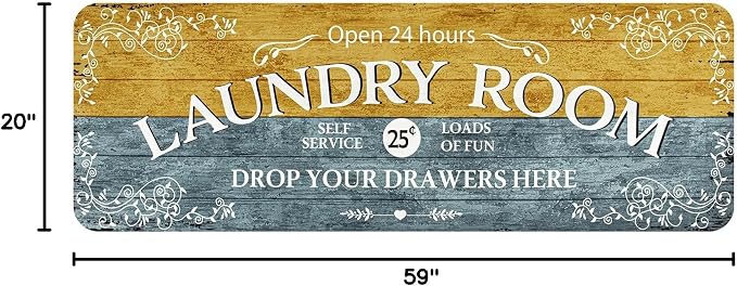 Lahome Remi Farmhouse Laundry Room Rug Runner 20"x59" Laundry Rugs and Mats - Image 2