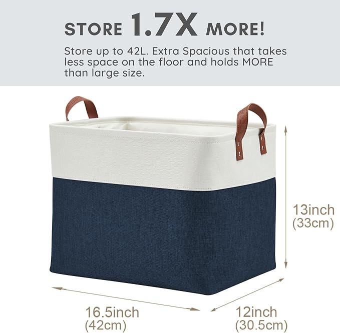 DECOMOMO Extra Large Storage Baskets, Fabric Storage Bins - Image 3