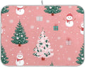 Christmas Tree with Snowman Dish Drying Mat Super Absorbent Drying Mat 16x18 by susiyo