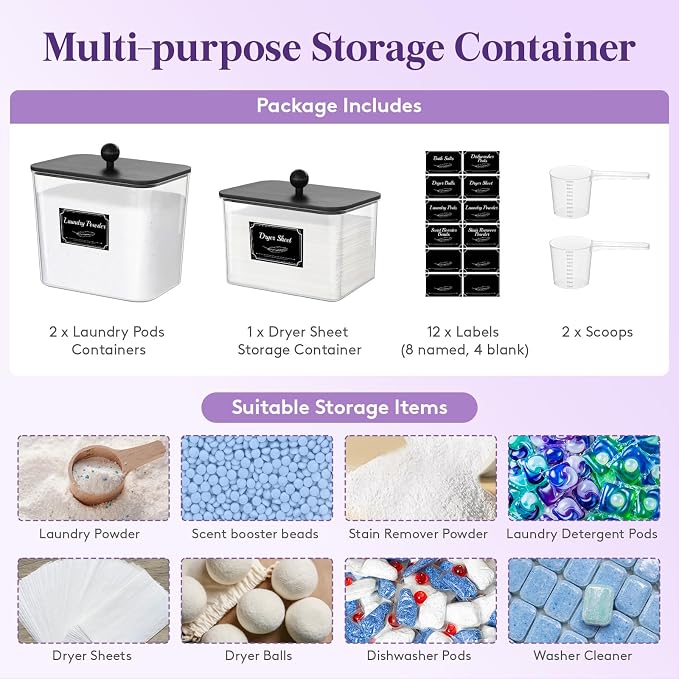 Lifewit 3 Pcs Laundry Pods Container - Image 3