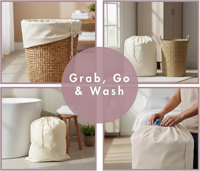 PurpleEssences Laundry Bag Durable Clothes Drawstring Bag Machine Washable - Image 4