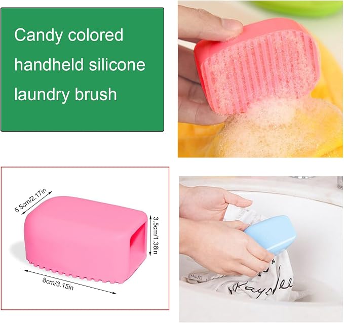 2 Pack Small Laundry Washing Board Portable Silicone Mini Washboard Handheld - Image 2