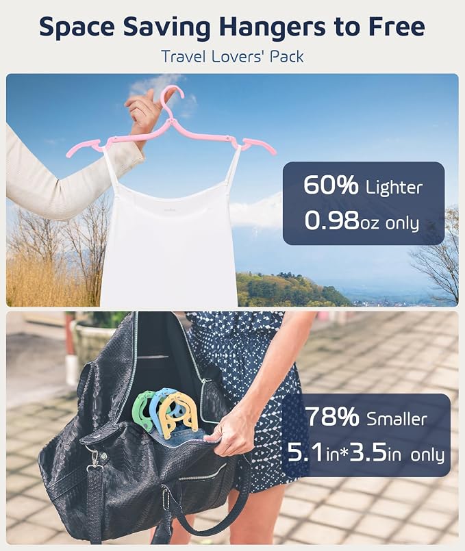 30 Pcs Travel Hangers, Cruise Ship Essentials Foldable Plastic Hangers Travel - Image 2