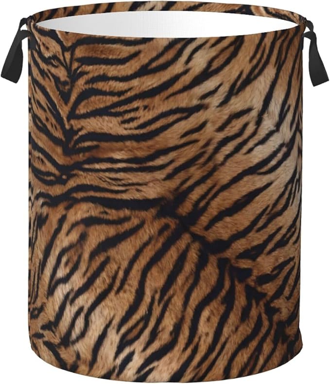 Tiger Print Laundry Hamper Bag by Unknown