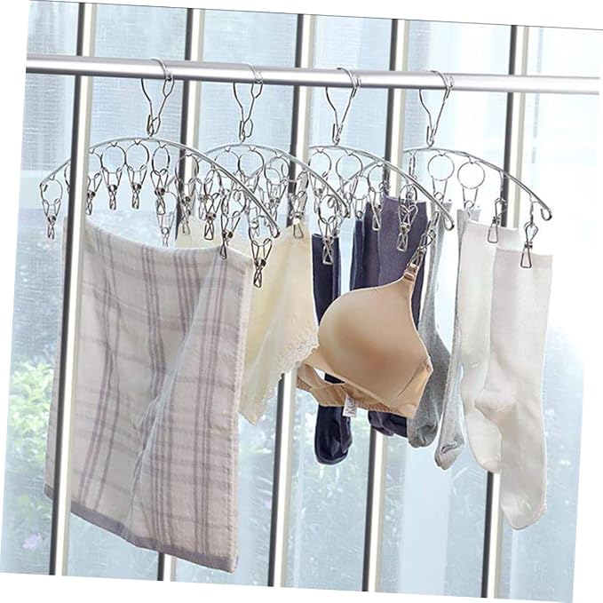 PRETYZOOM 2pcs Practical Stainless Steel Laundry Drying Hanger Clips - Image 7