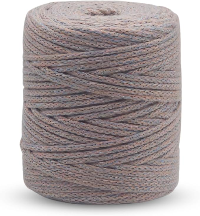 Rainbow Knitted Macrame Cord 4mm x 109Yards, Macrame Rope, Cotton Cord by Crocheta
