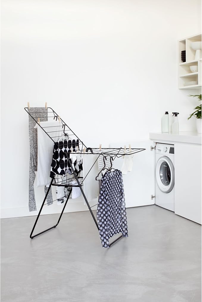 Brabantia HangOn Clothes Drying Rack | 67ft | Matt Black | Large Indoor Clothes - Image 3