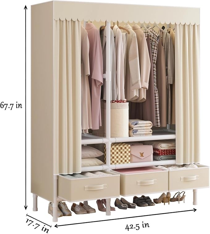 Portable Closet, Garment Rack, Heavy Duty Clothes Rack - Image 3