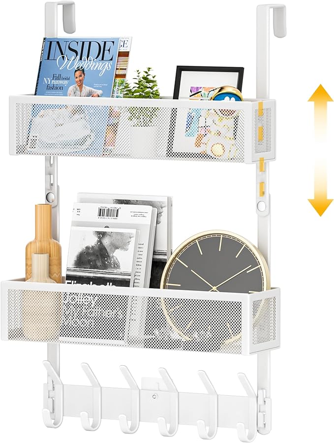 LUCYCAZ Adjustable Over The Door Hooks Organizer, Hanger Storage by LUCYCAZ