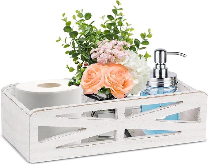 Bathroom Decor Box Toilet Paper Holder, Rustic Wooden Toilet Tank Box, by RJMKD