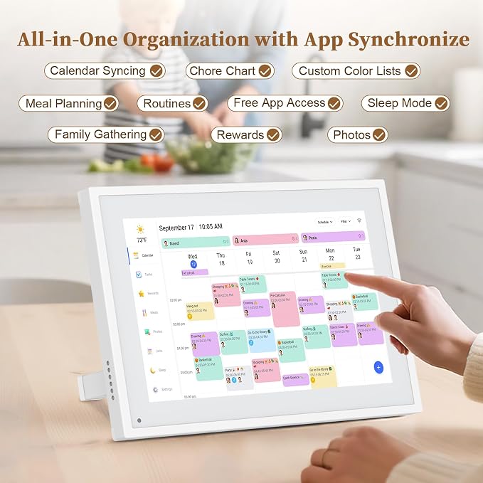 Smart Digital Calendar, 10.1"HD Touchscreen Electronic Desk Calendar & Chore - Image 3