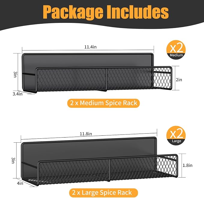 Magnetic Spice Rack for Refrigerator, 4 Pack 100% Metal Strong Magnet Fridge - Image 2