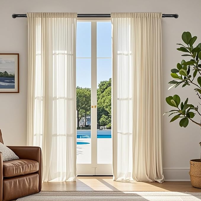 Meriville 1-Inch Diameter Wrap Around Blackout Curtain Rod, 84-Inch to 120-Inch - Image 2
