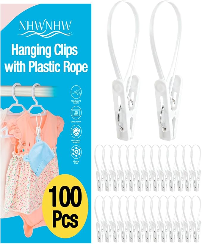 100 Pack Multi Purpose Laundry Hanging Clips by Unknown
