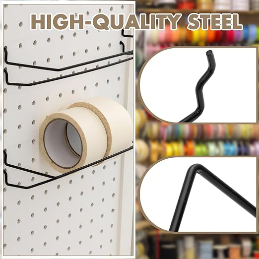 Novabright 20 Pack 12" L Pegboard Paper Towel Holder Fit 1/8" and 1/4" Pegboard - Image 4