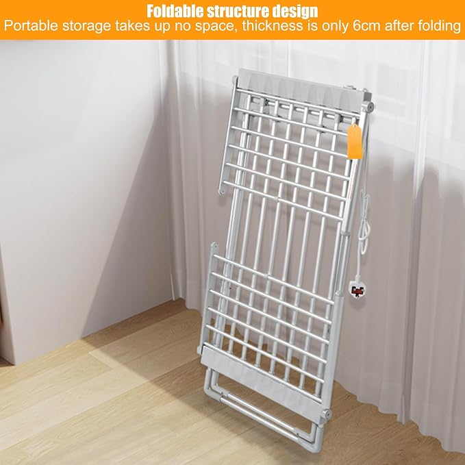 Folding Electric Heated Clothes Drying Rack, Laundry Drying Rack, 45-55℃ - Image 5
