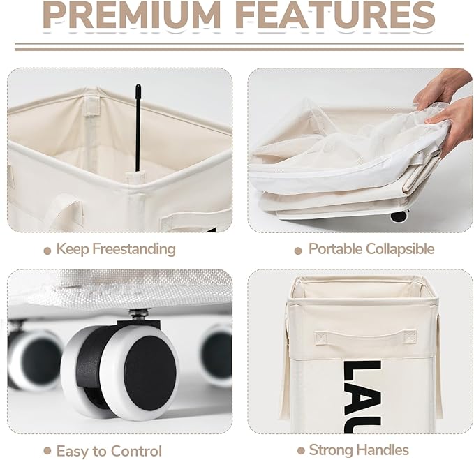 CHICVITA 2-Pack Laundry Baskets - Image 2