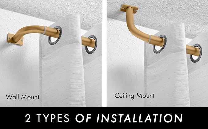 Meriville 1-Inch Diameter Wrap Around Blackout Curtain Rod, 48-Inch to 84-Inch - Image 5