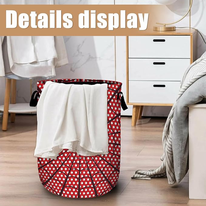 Red Spider Web Laundry Basket, Foldable Waterproof Halloween Laundry Hamper - Image 6