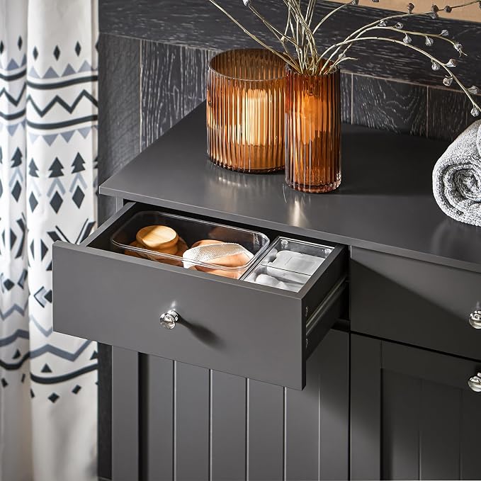 Haotian Tilt-Out Bathroom Laundry Cabinet Hidden Hamper Organizer - Image 4