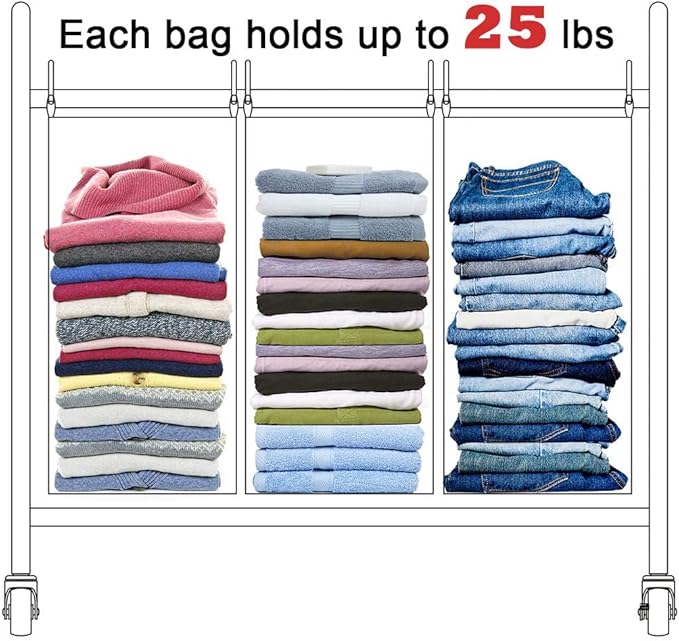 STORAGE MANIAC 2 Pack Laundry Sorter Replacement Bags, No Hangers, Laundry - Image 6