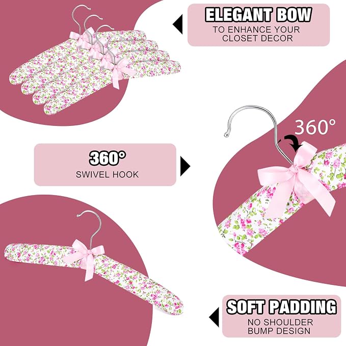 Jetec 24 Pieces Satin Padded Hangers - Image 4