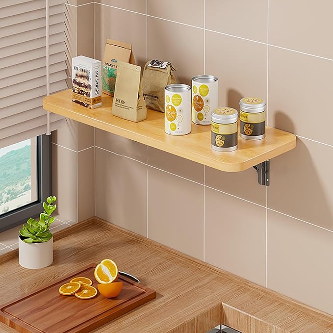 Wall Mounted Folding Table Desk Kitchen Dining Table Floating Foldable Table by Unknown