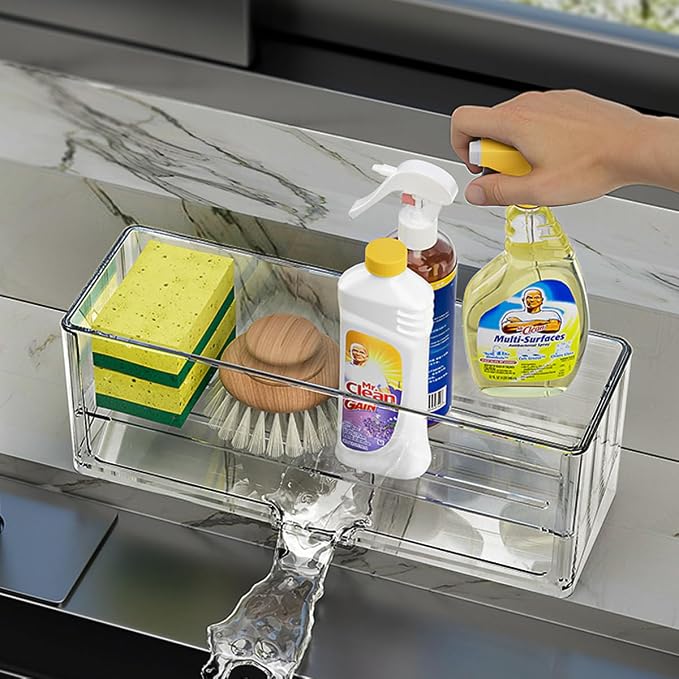 Akalin Sponge Holder for Kitchen Sink, Plastic Sink Caddy, Dish Sponge Holder by Environmentallyfriendly