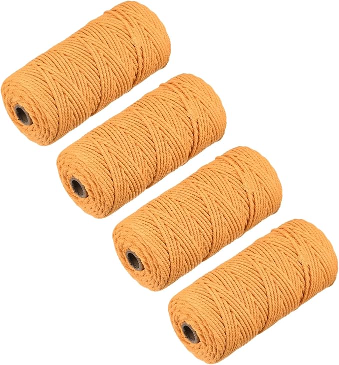 MECCANIXITY 4 Pcs Cotton Rope 4 Strand Twisted Braided Rope Cord, Plant Hanger by MECCANIXITY