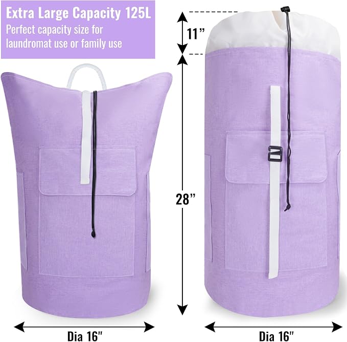 Laundry Bag Backpack, 125L Extra Large Laundry Backpack - Image 2