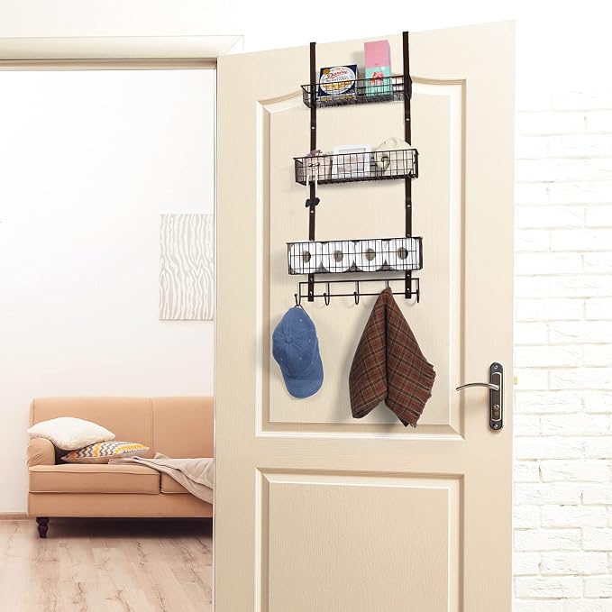 Over The Door 3 Tier Hanging Kitchen Storage Rack Heavy Duty Pantry Organizer - Image 6