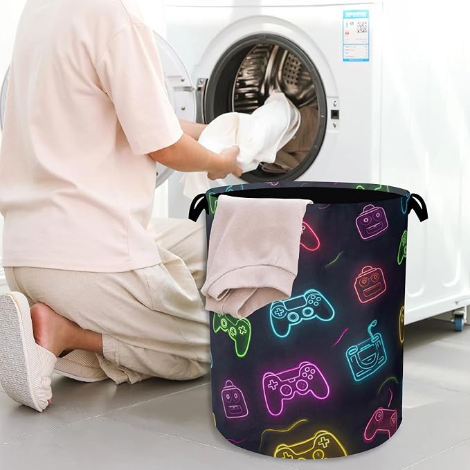 Gamepad Laundry Basket, Foldable Oxford Cloth Tote Bag Laundry Hamper Clothes - Image 7