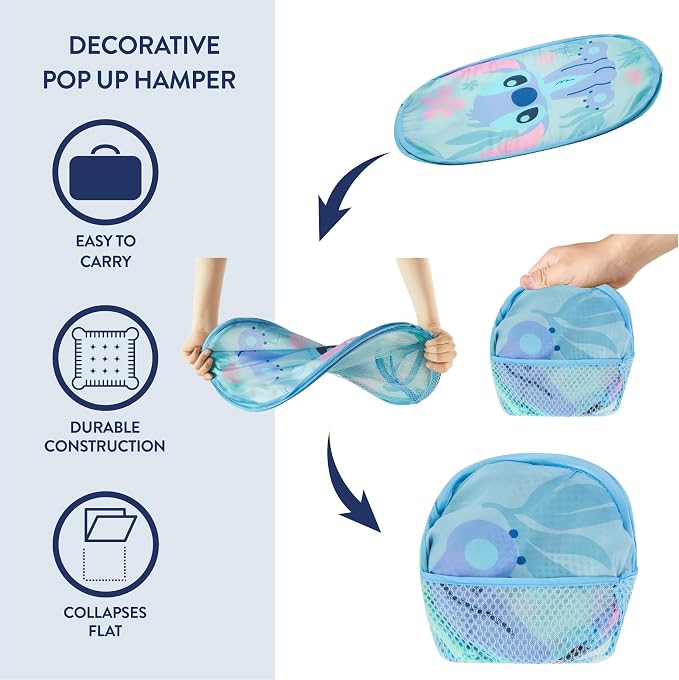 Disney Stitch Pop Up Hamper – Collapsible Laundry Basket - Image 3