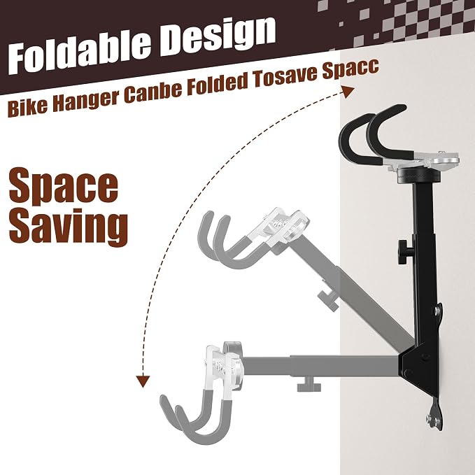 Bike Wall Mount Hanger, 2 Pack Heavy-Duty Durable Storage Garage Hook, - Image 8