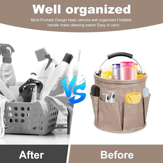 17L Cleaning Caddy with Handle, 4.5 Gallon Cleaning Supply Caddy Foldable - Image 4