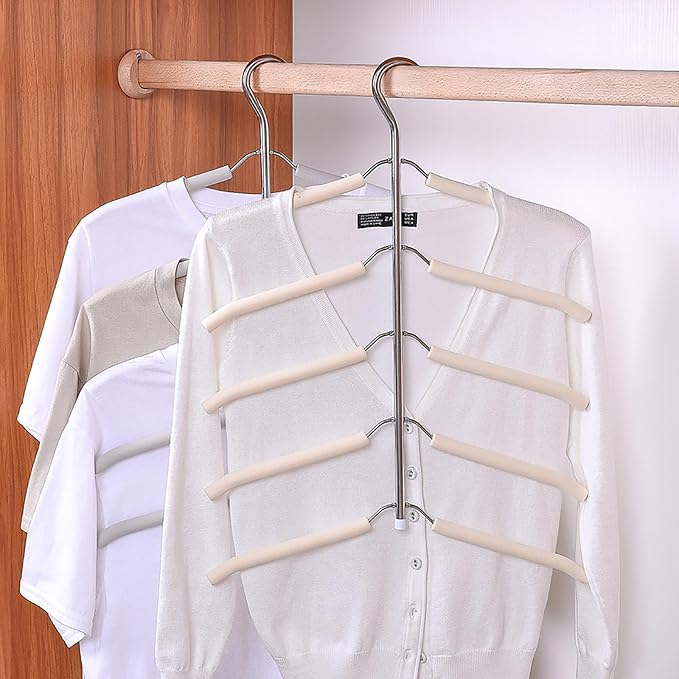 3 Pack 5 in 1 Hangers Blouse Tree Hangers Non Slip Space Saving Clothes Hanger - Image 3