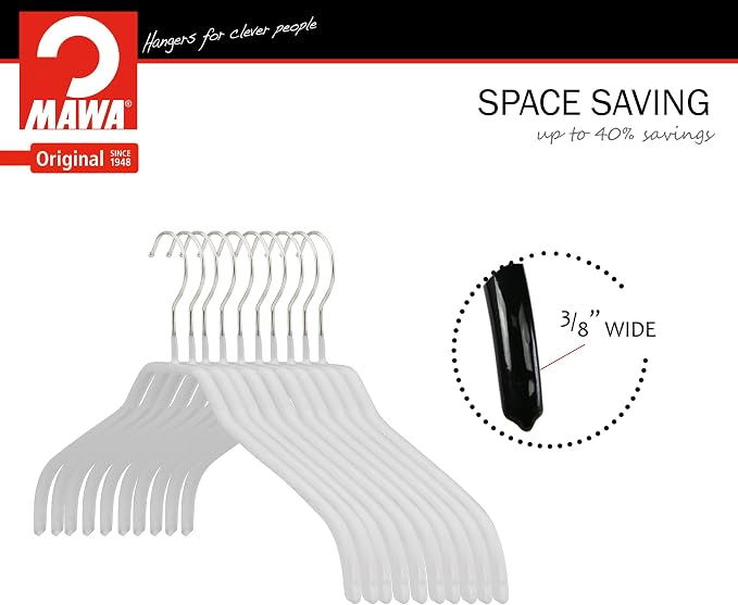 Mawa by Reston Lloyd Non Slip Space Saving Wide Width Clothing Hanger, Style - Image 4
