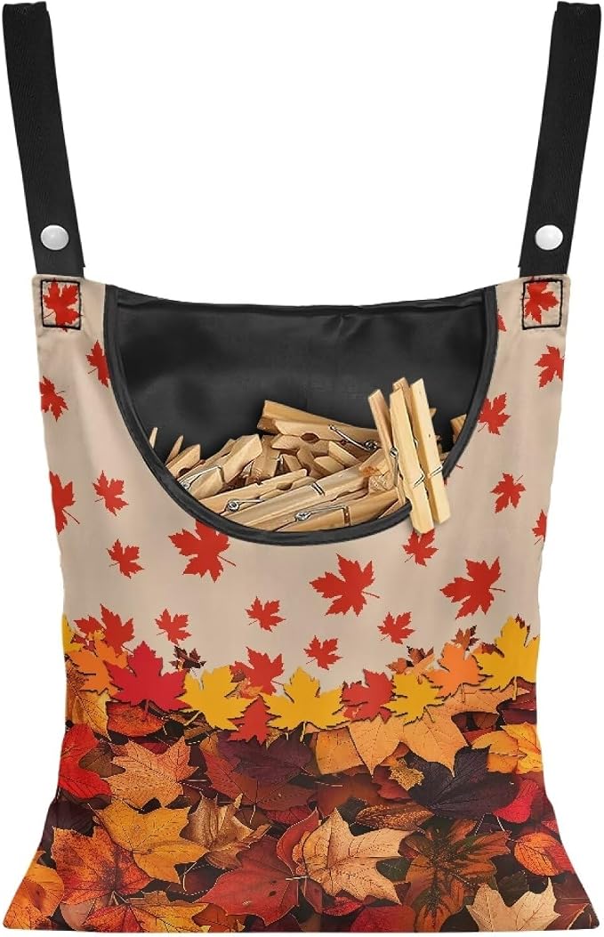 Maple Clothespin Bag Clip Large Capacity Storage Bag Machine Washable by Psesaysky