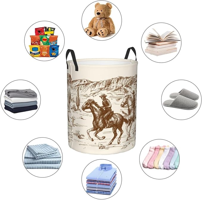 Large Laundry Basket Western Cowboy Home Decor Laundry Hamper - Image 5