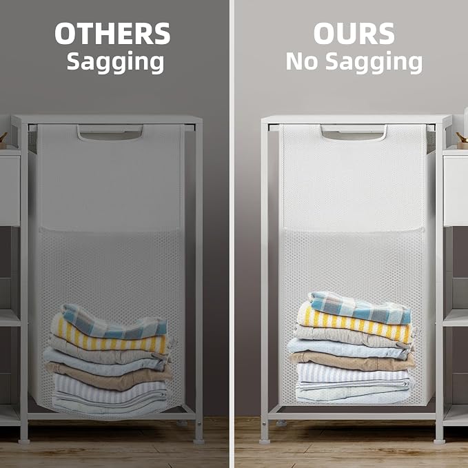 Somdot Laundry Hamper with Fabric Drawer and Shelves, Laundry Basket Sorter - Image 7