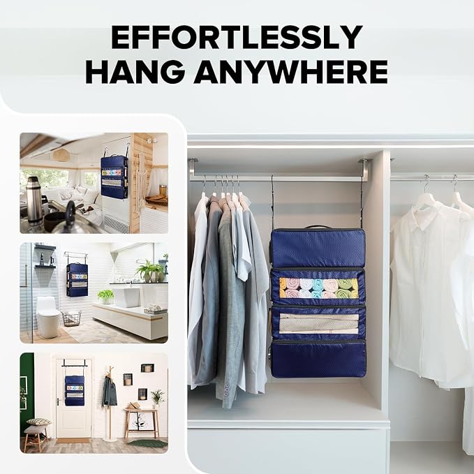 Suitcase Organizer, Travel Luggage Organizer Hanging Shelves Packing Cube - Image 4