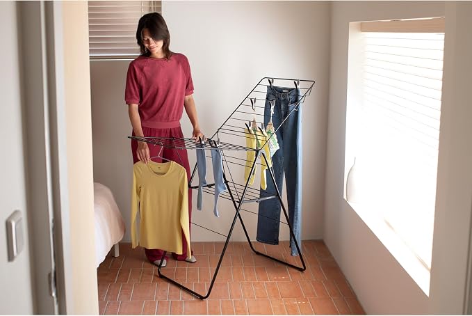 Brabantia HangOn Clothes Drying Rack | 67ft | Matt Black | Large Indoor Clothes - Image 5