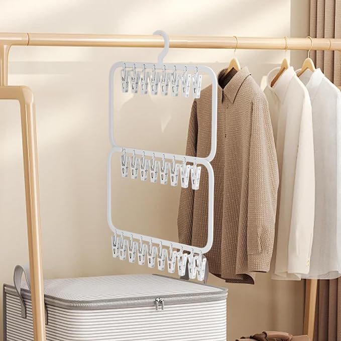 Hanging Drying Rack with Clips Clothes Hanger - Image 6
