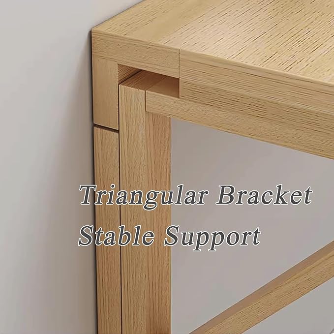 Wall-Mounted Folding Drop-Leaf Table Wood Floating Shelf Computer Desk - Image 5