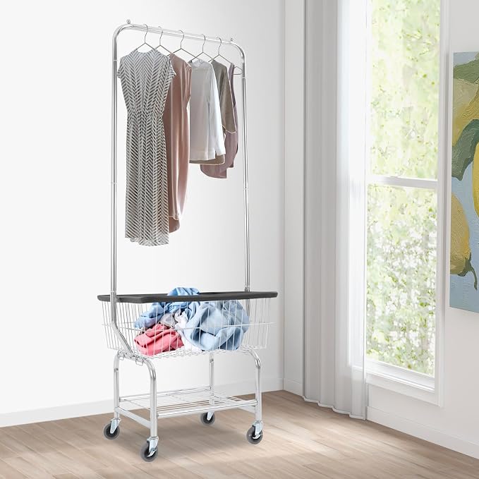 Laundry Cart Mobile Laundry Basket - Image 9