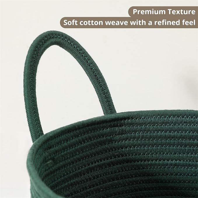 40L Woven Laundry Basket Hamper, 100% Natural Cotton Rope, Handwoven & Durable - Image 7